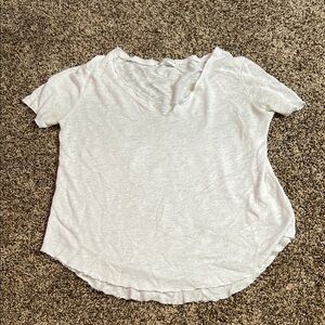 Project Social T White Relaxed Short Sleeve v neck Tee